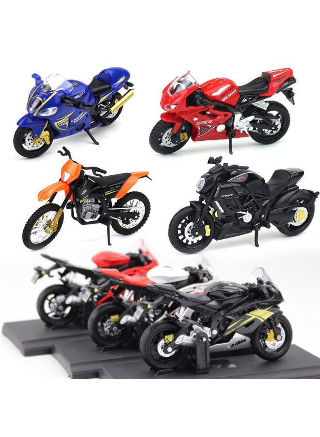 Creative Alloy Motorcycle Model Cake Decoration Women's Clothing Motorcycle Toy Car Model Decorative Ornament For Girls-Color:YM Locomotive Black  - Image 2