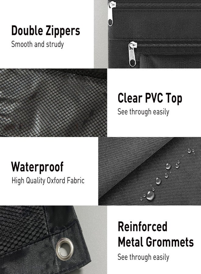 ASBEFORE Pencil Pouch 3 Ring Binder: 3 Ring Binder Pencil Case Bag Zipper Pencil Pouch Bulk Holder Accessories Clear Window Pencil Case Aesthetic Pencil Organizer Pockets (Blue, 1) - Image 5