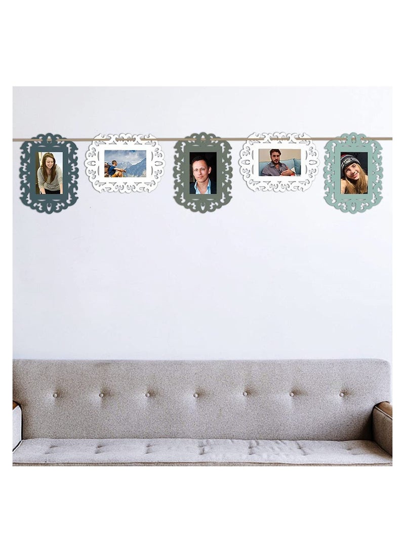 Wooden Picture Frames, Creativity with 12 Blank Unfinished Wooden Picture Frames - Perfect for DIY Crafts, Home Decor, and Tree Hanging. Includes Jute Rope for Wallet-Sized Photo Masterpieces - Image 3