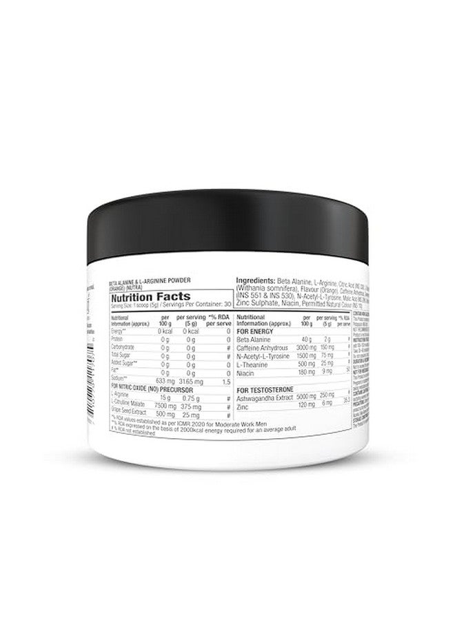 LABRADA Labrada Super Charge Pre-Workout Concentrate 150g, Orange (30 Servings | 0.75g L-Arginine | 375mg L-Citrulline Malate | 2g Beta Alanine | 150mg Caffeine Anhydrous | 250mg Ashwagandha Extract)  - Image 5
