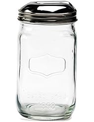 Circleware 06657 Yorkshire Mason Sugar Jar Glass Canister with Metal Lid Home Kitchen Glassware Food Preserving Storage - Image 1