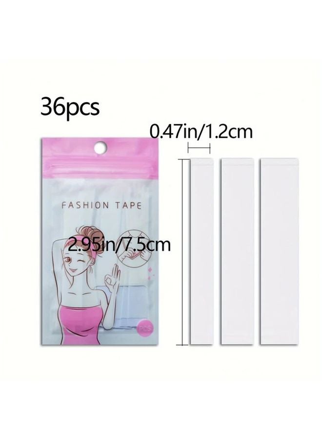 36 Pack Double Sided Fashion Tape Strips Anti Exposure Stickers Strong Adhesion - Image 3