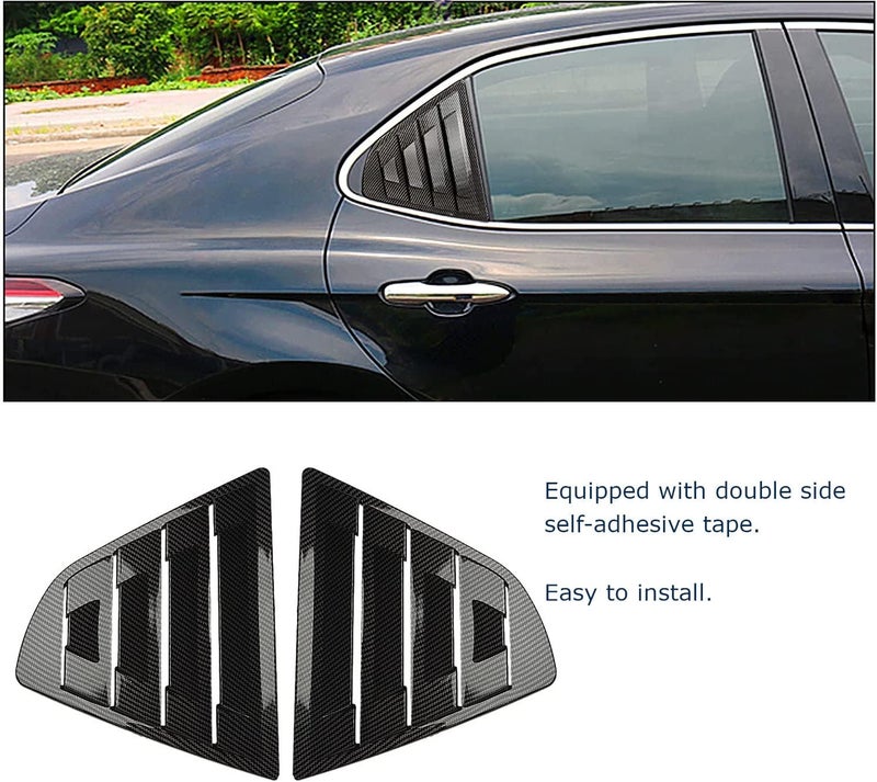 Acdeyaca Rear Side Window Louvers for Toyota Camry 2018-2022 - Carbon Fiber Pattern - Image 5