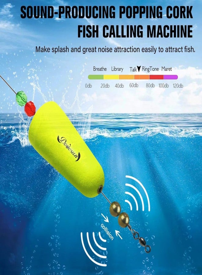 Dovesun Fishing Bobbers Popping Cork Weighted Fishing Floats Fishing Corks Popping Corks for Saltwater Freshwater 6pcs - Image 2
