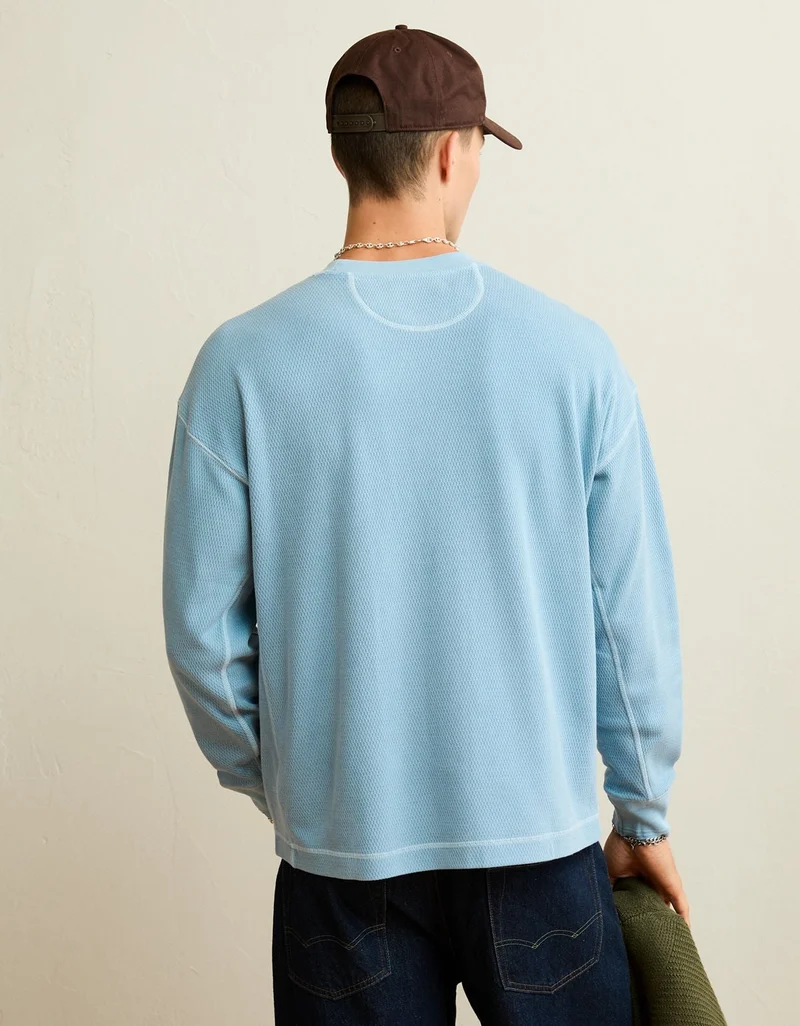 American Eagle  AE Boxy Fit Garment-Washed Thermal Shirt for Men | Best Price UAE