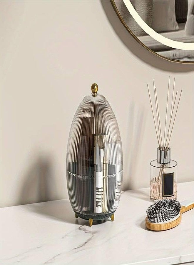 Ostin حامل فرش مكياج أوستين مع غطاء، منظم مستحضرات تجميل، حامل أدوات مكياج مكتبي دوار 360 درجة مع غطاء، منظم أحمر شفاه مقاوم للغبار، حامل تخزين لأقلام التجميل أو محدد العيون. - Image 4