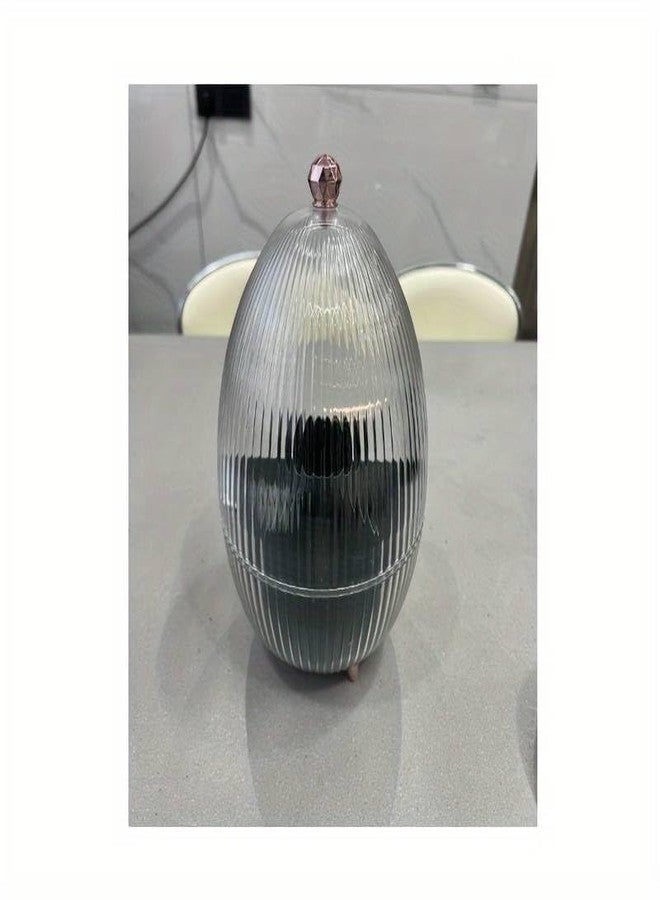 Ostin حامل فرش مكياج أوستين مع غطاء، منظم مستحضرات تجميل، حامل أدوات مكياج مكتبي دوار 360 درجة مع غطاء، منظم أحمر شفاه مقاوم للغبار، حامل تخزين لأقلام التجميل أو محدد العيون. - Image 5