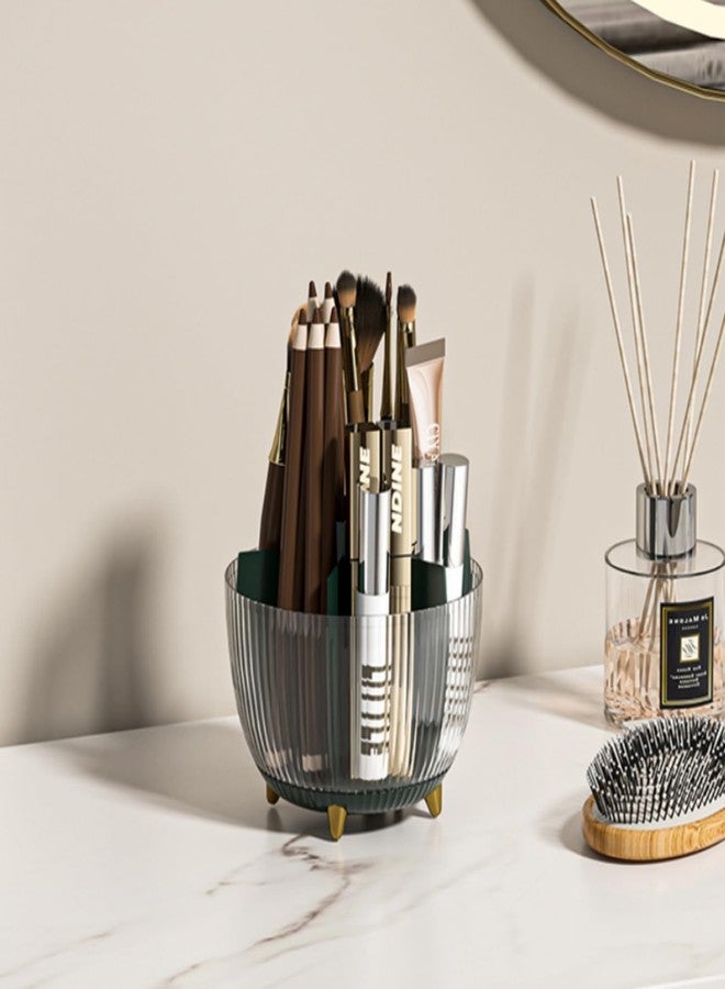 Ostin حامل فرش مكياج أوستين مع غطاء، منظم مستحضرات تجميل، حامل أدوات مكياج مكتبي دوار 360 درجة مع غطاء، منظم أحمر شفاه مقاوم للغبار، حامل تخزين لأقلام التجميل أو محدد العيون. - Image 2