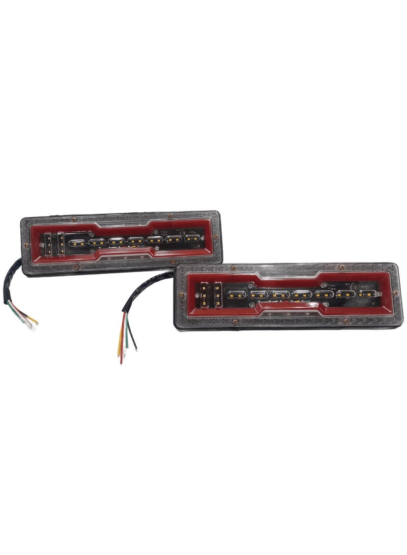 12V/24V Shatterproof Acrylic Tail Light Set, Model D-2201 30cm Size, Fits All Cars