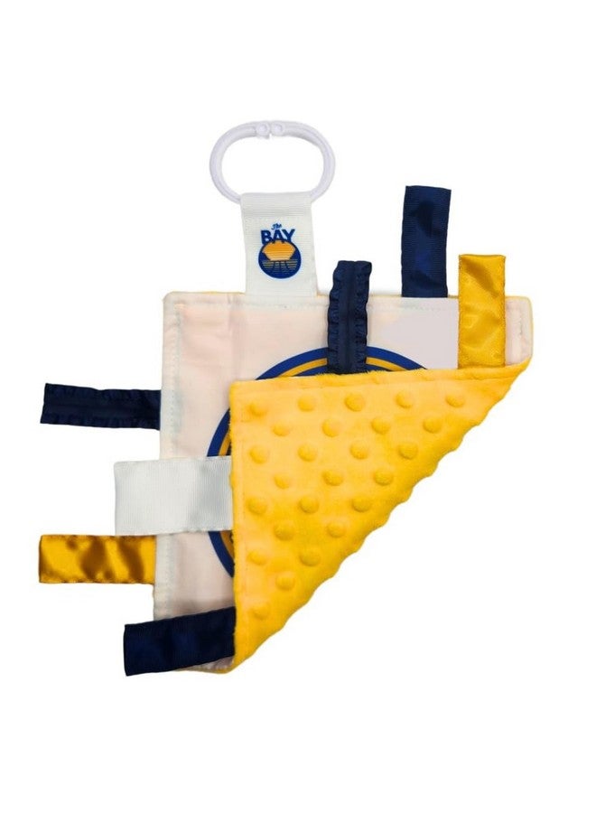 The Learning Lovey Golden State Warriors Baby 8x8” Tag Toy - NBA Basketball - Baby Sensory Crinkle Toys - Soft & Safe - Ideal Baby Stroller Toy - BPA Free w/Stroller Clip (8" x 8" Tag Toy) - Image 2