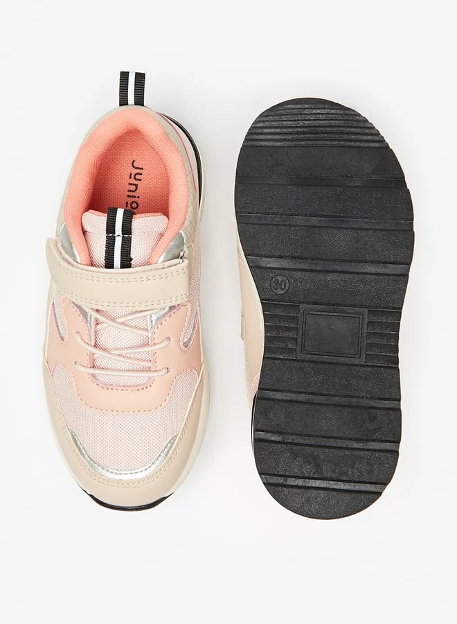 جونيورز Girls Colourblock Sneakers With Hook And Loop Closure