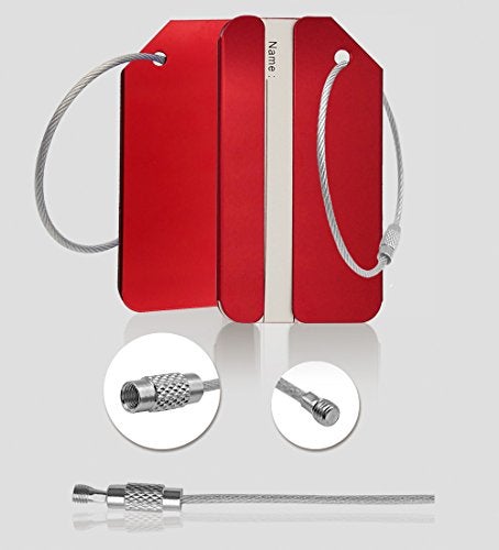 Ovener Aluminum Luggage Tags, Luggage Tag Holders for Travel Luggage Baggage Identifier by Ovener (5Pack Red) - Image 4