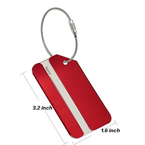 Ovener Aluminum Luggage Tags, Luggage Tag Holders for Travel Luggage Baggage Identifier by Ovener (5Pack Red) - Image 5