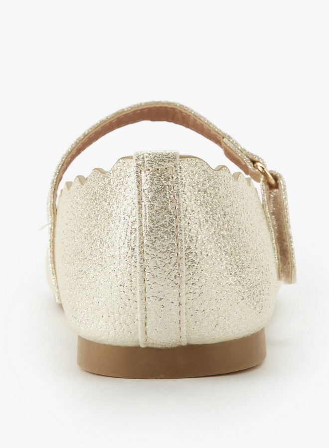 JUNIORS Girls Scalloped Ballerina Shoes - Image 5