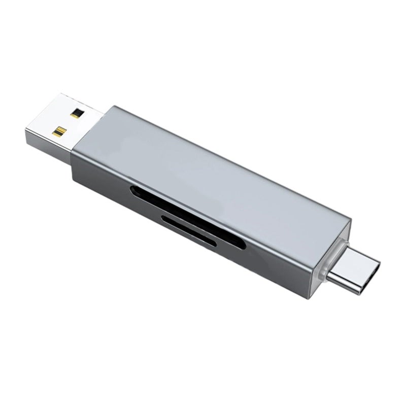 Grey USB 2 0 Type C Dual Interface Card Reader For Multiple Storage Devices - Image 2