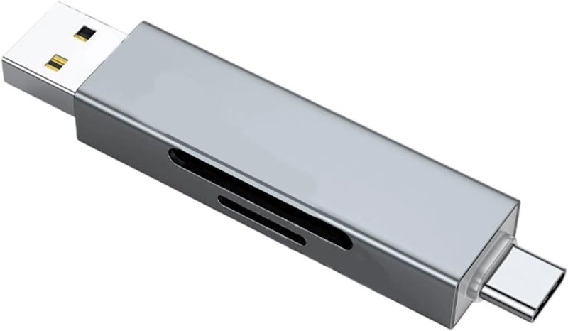 Grey USB 2 0 Type C Dual Interface Card Reader For Multiple Storage Devices - Image 1