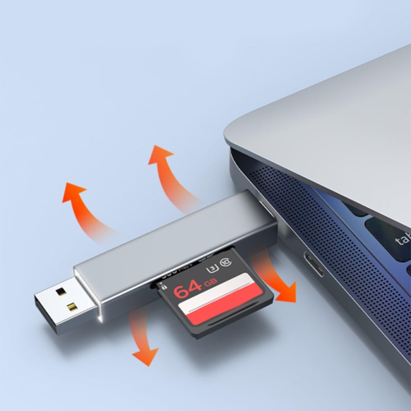 Grey USB 2 0 Type C Dual Interface Card Reader For Multiple Storage Devices - Image 5