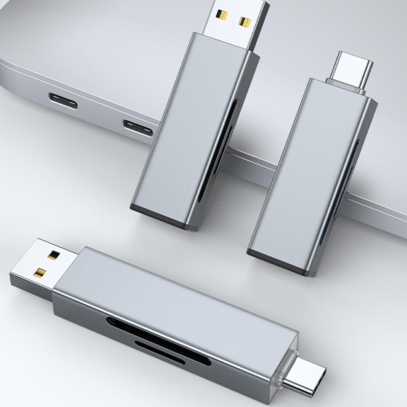 Grey USB 2 0 Type C Dual Interface Card Reader For Multiple Storage Devices - Image 4