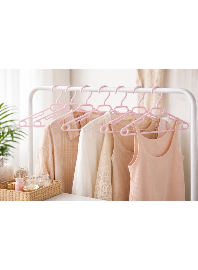 طقم شماعات (علاقات) ملابس بلاستيك لتنظيم الخزانة والدولاب بتصميم ذكي مانع للانزلاق - 6 قطع - وردي (بينك) - Image 4