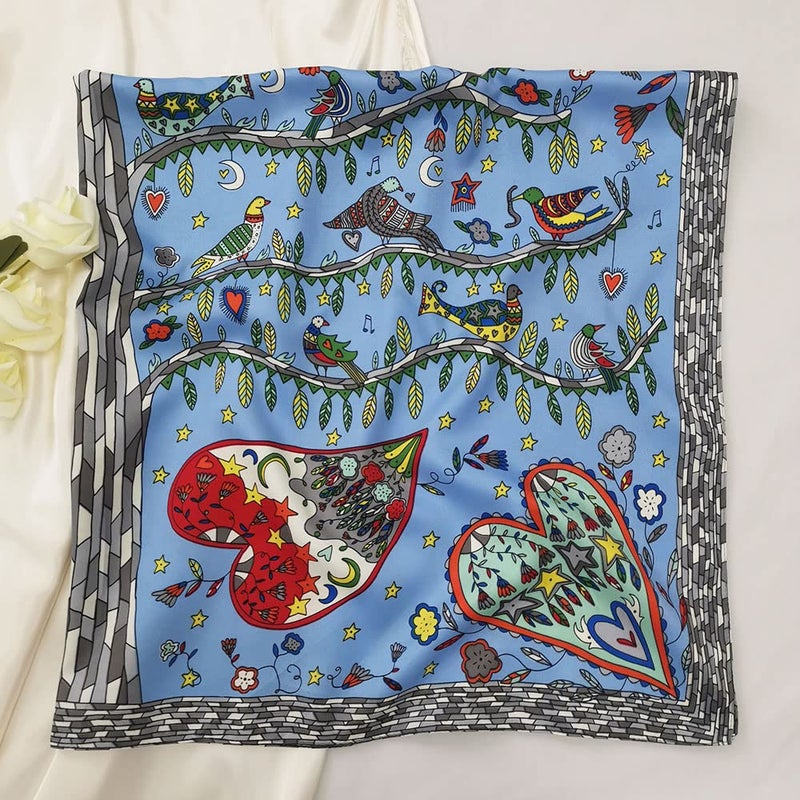 Julunar Silk Like Head Scarf for Women - Satin Large Hair Scarves - 35" Square Silk Hair Wrap for Sleeping with Gift Packed - Image 2