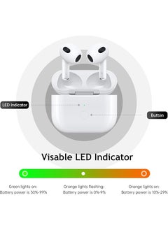 Wireless Charging Case For Airpods 3Rd Gen Replacement Charging Case With Lightning Port Built In 620Mah Battery And Bluetooth Pairing Sync Button