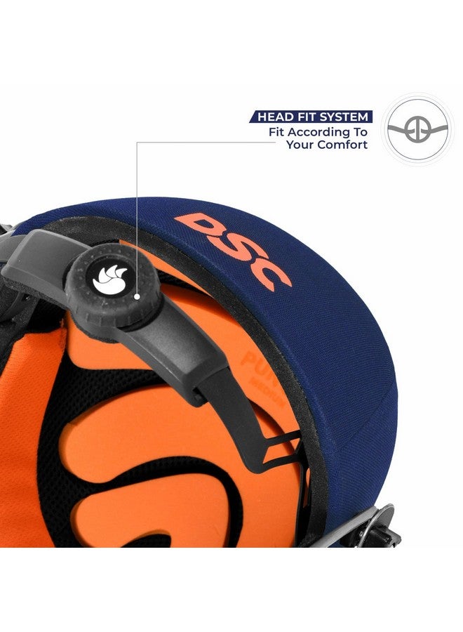 دي أس سي خوذة الكريكيت DSC Punch للرجال، اللون - أزرق داكن، المقاس - متوسط - Image 4