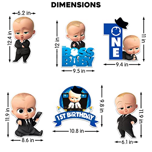 Zyozique Boss Baby 1st Birthday Cardstock Cutout with Glue Dot for Kids Theme for Baby Shower 1st Birthday Decorations Supplies (Pack of 7) - Image 5