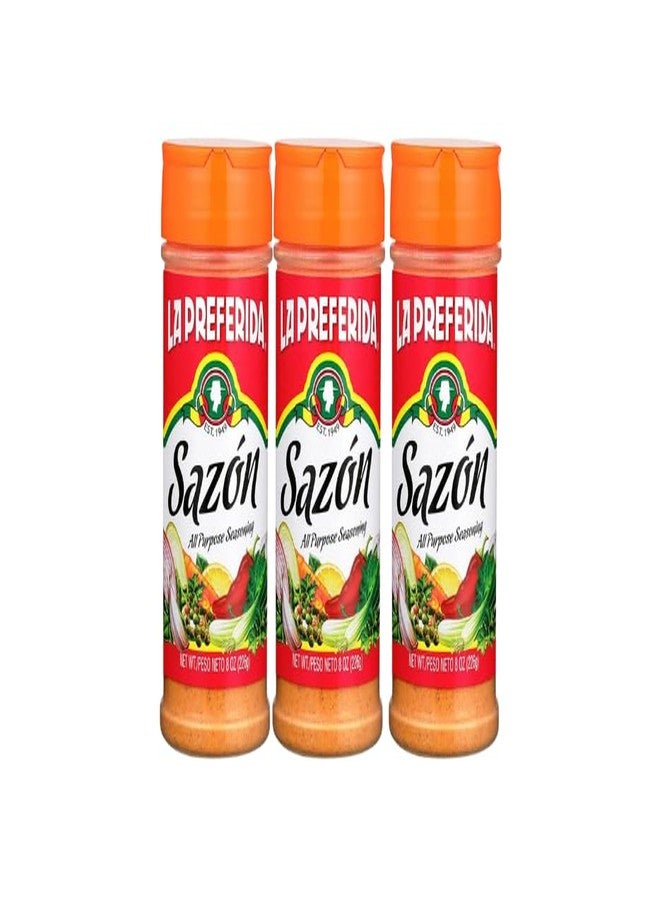 La Preferida All-Purpose Sazón (Bold Mexican Seasoning) with Paprika, Garlic & Onion – Great for Meat, Grilled Veggies, Soups & Stews, Vegan-Friendly, 8oz. (Pack of 3) - Image 1