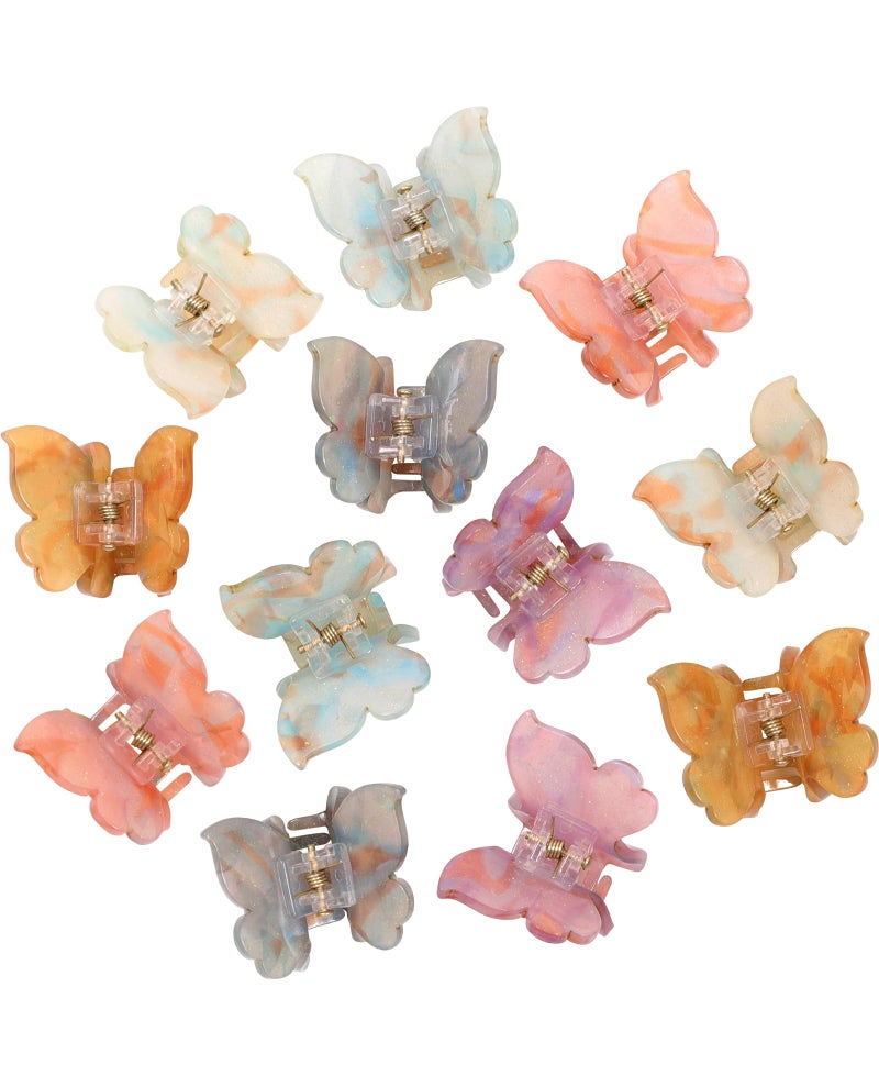 Molans Sequins Butterfly Hair Clips - 12PCS Small Clamps for Thin Hair Styling Accessories, Classic Claws for Women & Girls - Image 1