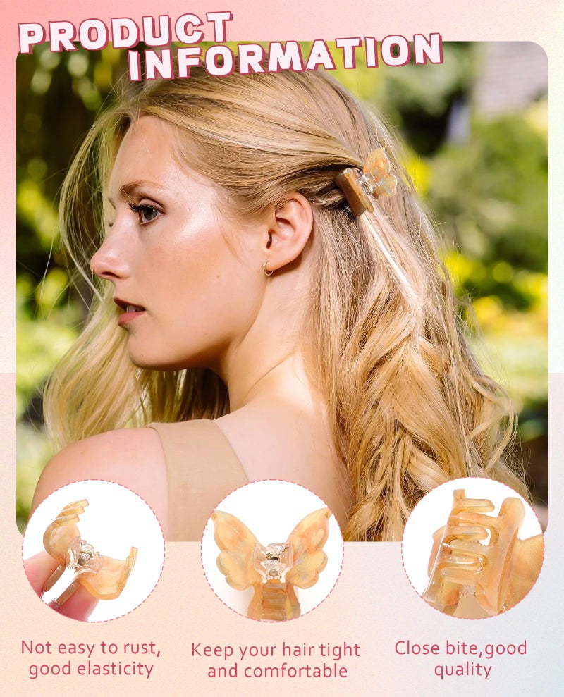 Molans Sequins Butterfly Hair Clips - 12PCS Small Clamps for Thin Hair Styling Accessories, Classic Claws for Women & Girls - Image 5