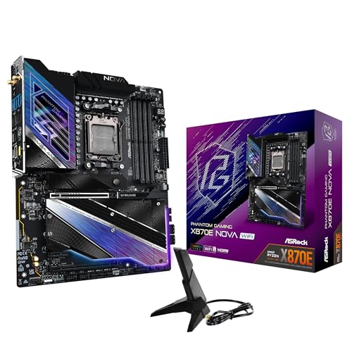 ASRock Phantom Gaming X870E Nova WiFi Socket AM5 AMD Ryzen X870 DDR5 DIMMs 8200 MHz 256 GB ATX Motherboard USB4 - Image 1