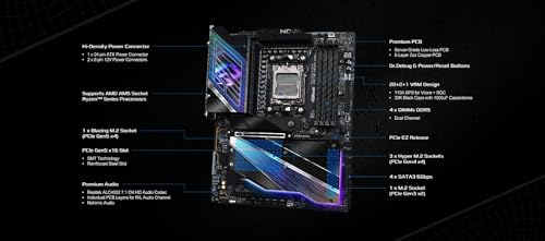 ASRock Phantom Gaming X870E Nova WiFi Socket AM5 AMD Ryzen X870 DDR5 DIMMs 8200 MHz 256 GB ATX Motherboard USB4 - Image 3