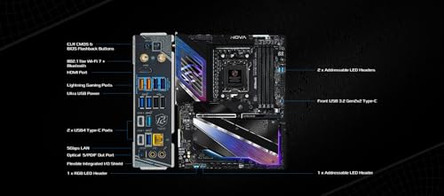 ASRock Phantom Gaming X870E Nova WiFi Socket AM5 AMD Ryzen X870 DDR5 DIMMs 8200 MHz 256 GB ATX Motherboard USB4 - Image 5