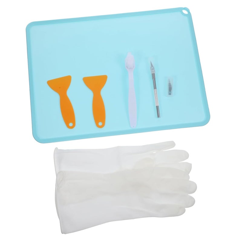 طقم تنظيف الطابعة ثلاثية الأبعاد مع قفازات مرشحة وفرشاة وكاشطة وكوب ترشيح الراتنج - Image 1