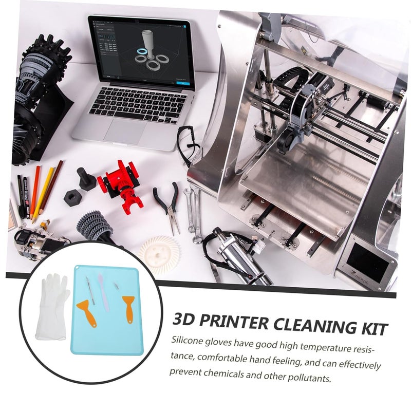 طقم تنظيف الطابعة ثلاثية الأبعاد مع قفازات مرشحة وفرشاة وكاشطة وكوب ترشيح الراتنج - Image 3