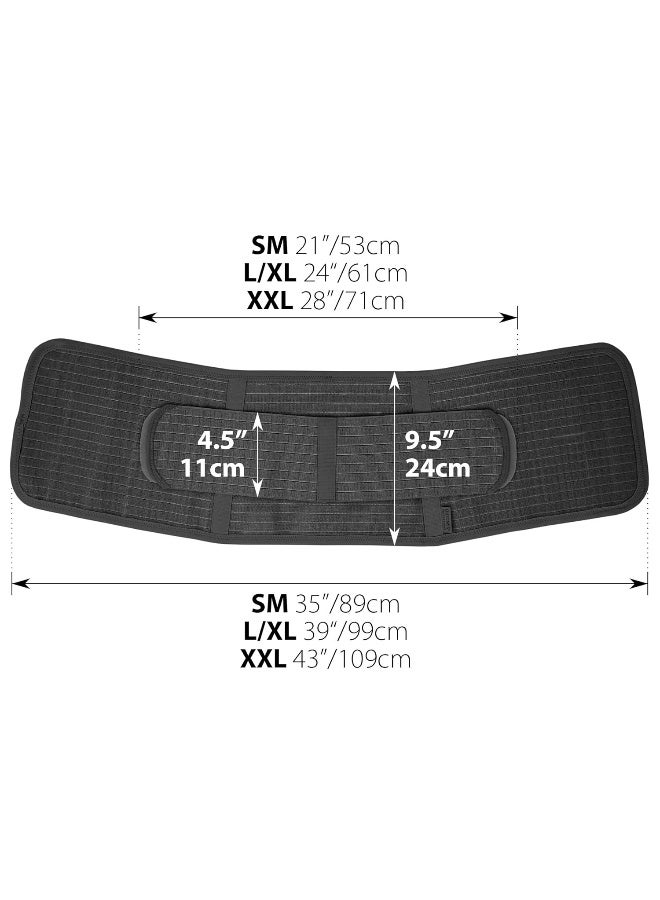 ORTONYX Ergonomic Abdominal Binder Waist and Lower Back Support Belt, Back Brace for Women & Men - Breathable, Elastic, With Extra Band - Black XXL - Image 4
