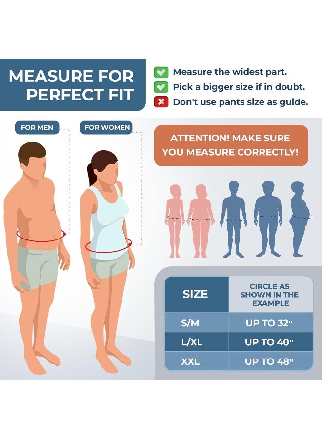 ORTONYX Ergonomic Abdominal Binder Waist and Lower Back Support Belt, Back Brace for Women & Men - Breathable, Elastic, With Extra Band - Black XXL - Image 3