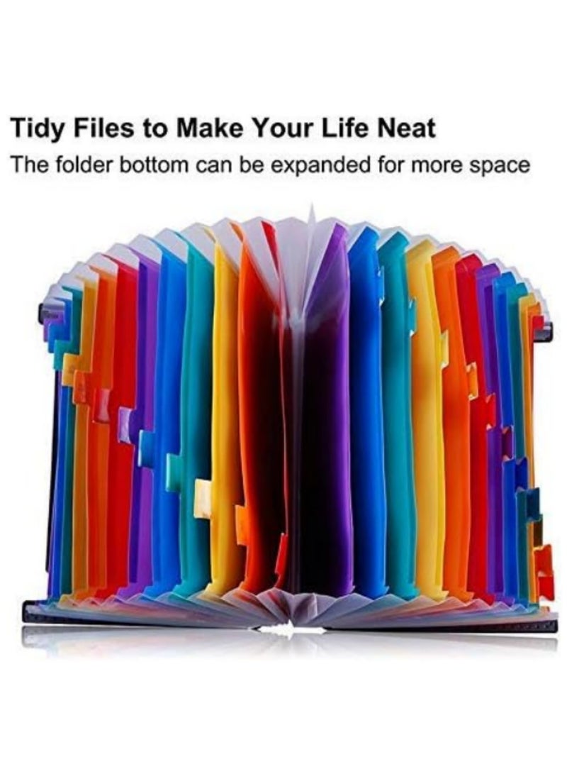 Generic 1pcs 24 Pockets File Folder Stand Expandable Portable Accordion A4 File Rainbow Document Bag Office School Supplies Organiser Business Home Storage - Image 3