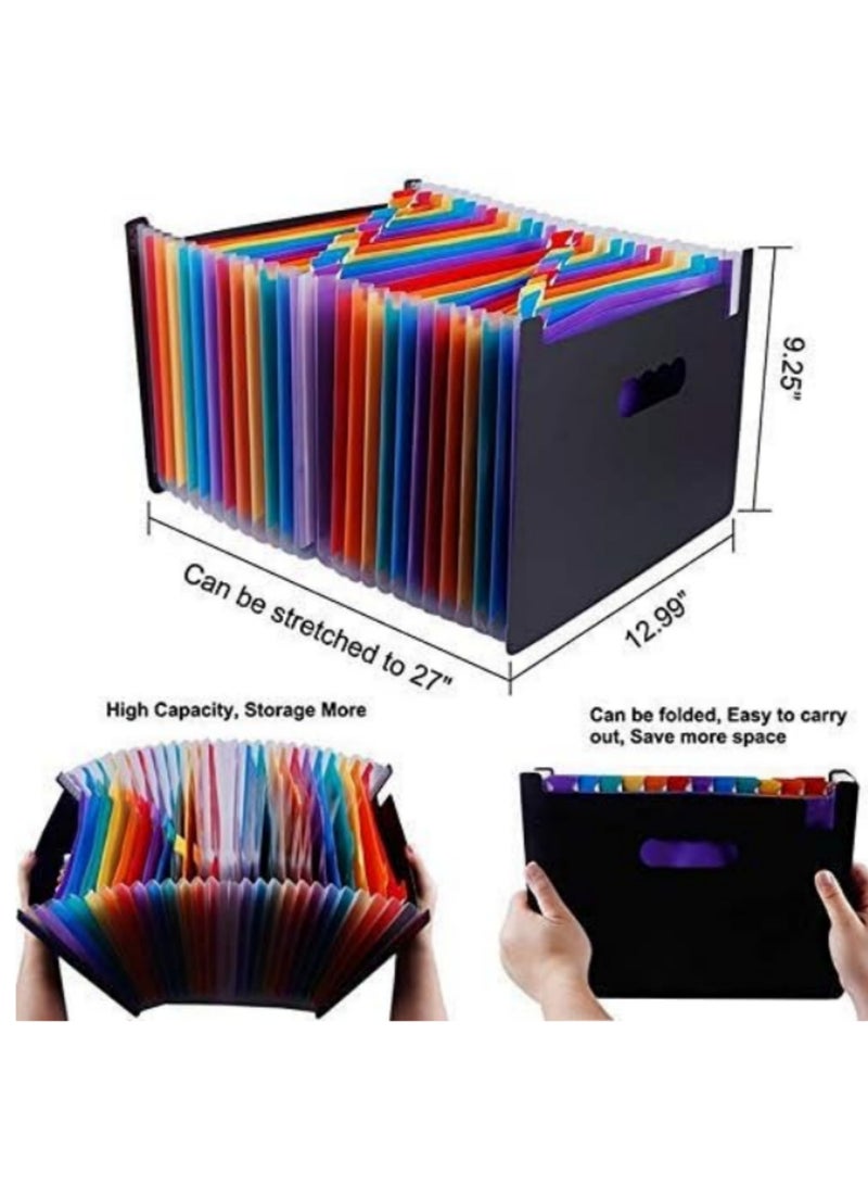 Generic 1pcs 24 Pockets File Folder Stand Expandable Portable Accordion A4 File Rainbow Document Bag Office School Supplies Organiser Business Home Storage - Image 4