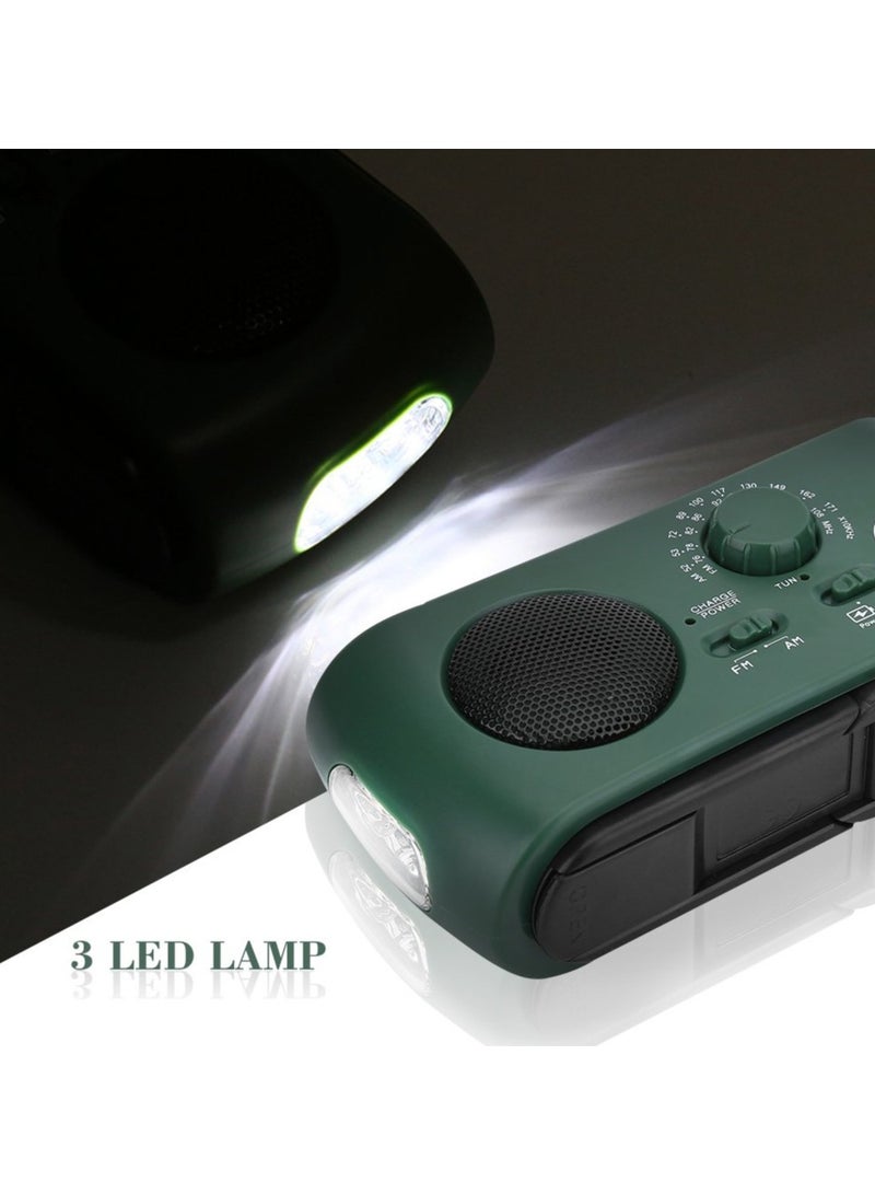 Emergency Weather Radio Multifunction Portable Radio with Solar Charging Hand Crank Battery Operated SOS Alarm Am Fm LED Flashlight for Outdoor Emergency - Image 4