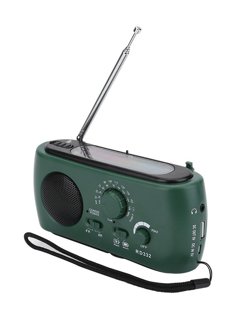 Emergency Weather Radio Multifunction Portable Radio with Solar Charging Hand Crank Battery Operated SOS Alarm Am Fm LED Flashlight for Outdoor Emergency - Image 1