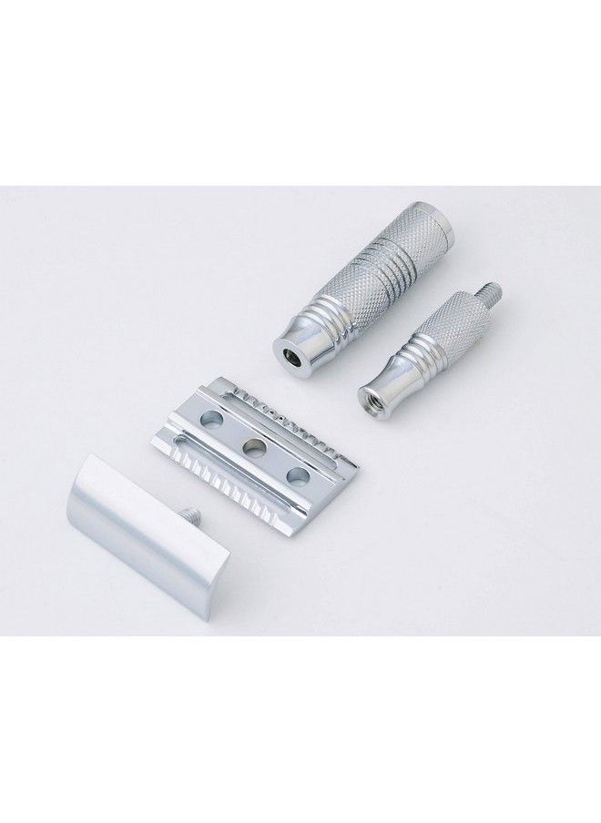 PEARL Shaving Double Edge Safety Razor 4 Pieces Travel Razor Kit (Chrome 02)  - Image 3