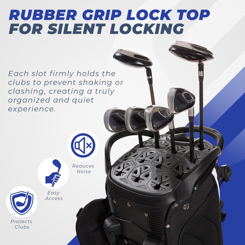 Sturdum Rubber Lock Top Golf Bag, Lightweight Hybrid Golf Stand Bags with 14 Way Full-Length Dividers, 900D Weather-Resistant Farbic, Cooler Pockets, Ergonomic Adjustable Strap for Men Women - Image 2