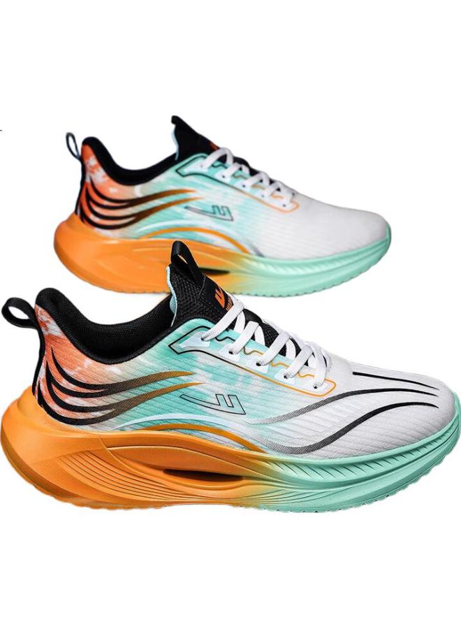 Pull Back Warrior Men'S Sports Shoes New Breathable Thick-Soled Casual Men'S Shoes White Green Orange Size 40 - Image 2