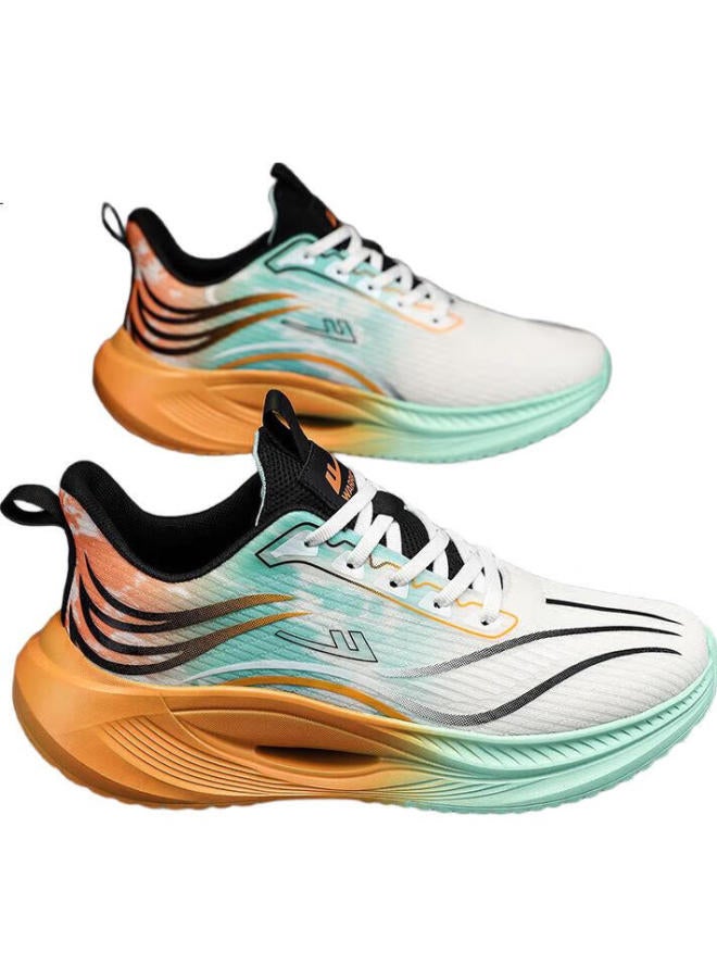 Pull Back Warrior Men'S Sports Shoes New Breathable Thick-Soled Casual Men'S Shoes White Green Orange Size 40 - Image 3