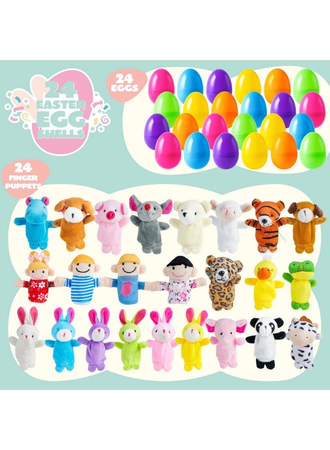 JOYIN 24 Pcs Easter Eggs Filled with Finger Puppets, Prefilled Egg with Cartoon Animal Puppets for Kids Easter Hunt, Basket Stuffers Fillers, Party Favors and Classroom Prize Supplies - Image 2