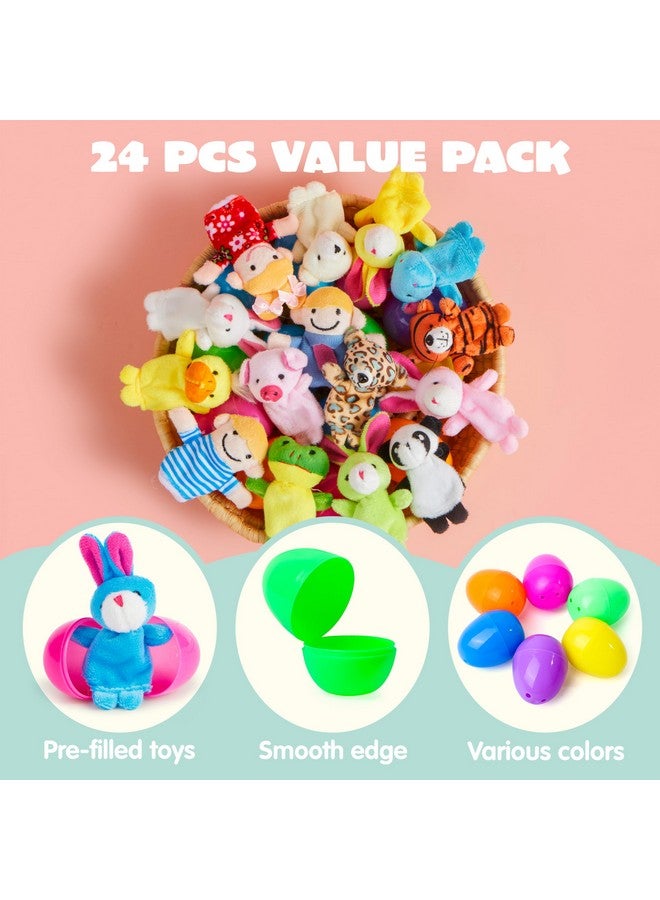 JOYIN 24 Pcs Easter Eggs Filled with Finger Puppets, Prefilled Egg with Cartoon Animal Puppets for Kids Easter Hunt, Basket Stuffers Fillers, Party Favors and Classroom Prize Supplies - Image 3