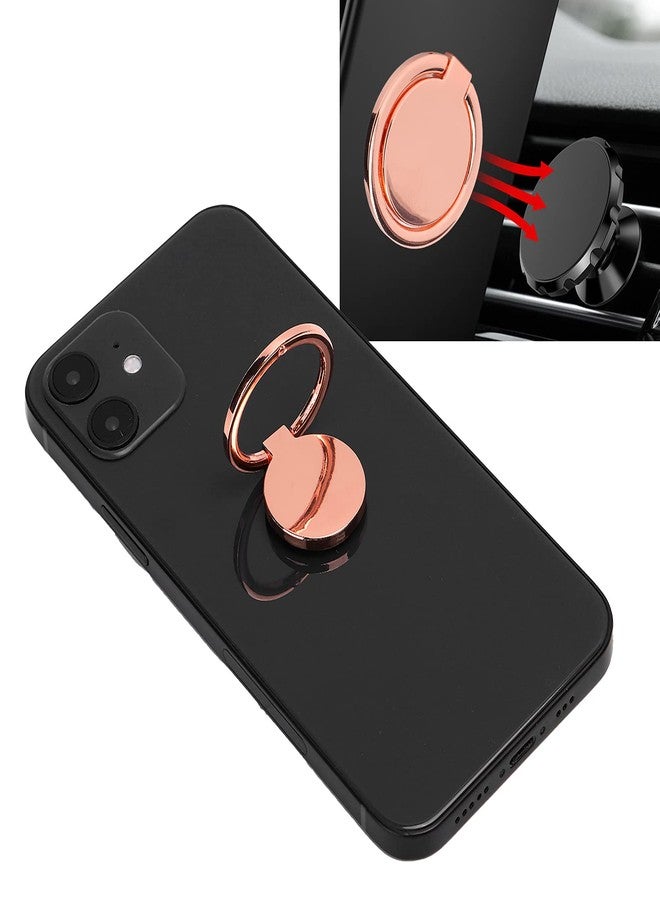 Yoidesu Phone Ring Holder, Mobile Phone Finger Ring Adjustable Metal Phone Holder Magnetic Car Mount for Mobile Phones and Tablets(Rose Gold) - Image 5
