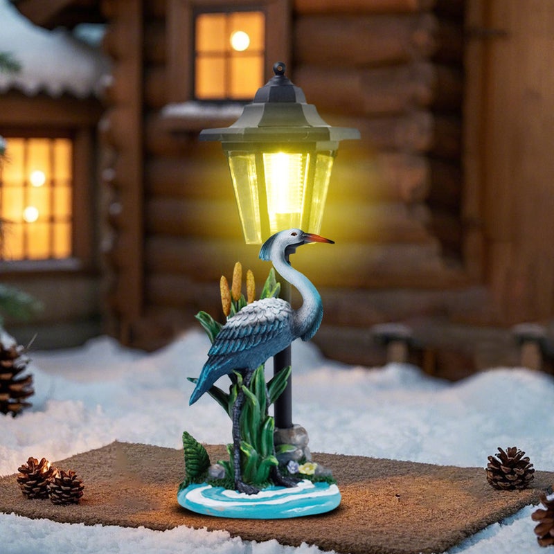 Flamingo Crane Resin Solar Outdoor Light for Home Garden Path Corridor Sculpture Lamp - Image 3
