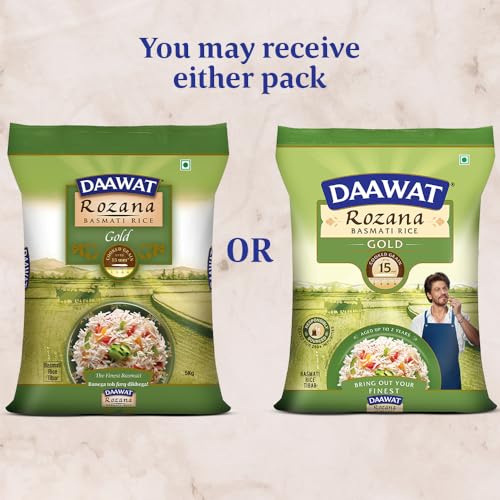 Daawat Rozana Gold Basmati Rice 5Kg| For Everyday Consumption| Cooked Grain Upto 15mm*| Naturally Aged - Image 2